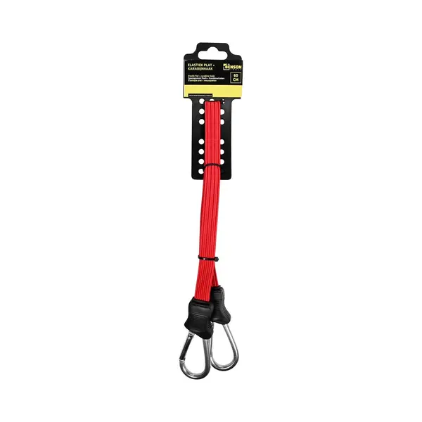 Benson Elastiek Plat 60 Cm Met Karabijnhaak - Flexibel En Veilig thumbnail