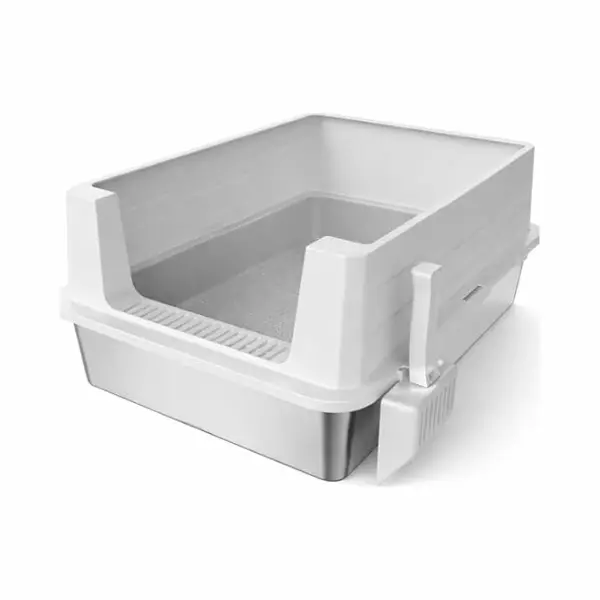 Priorpet Katzenklo Edelstahl Xxl Groß – Katzentoilette Edelstahl Für Große Katzen & 2 Katzen – Xxl Katzenklo Für Maine Coon – Hoher Rand, thumbnail