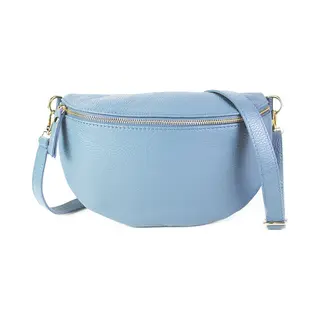 Leren Dames Heuptas | Bumbag | Made In Italy | Lichtblauw | Large | 29cm X 19cm X 8cm | Echt Leer