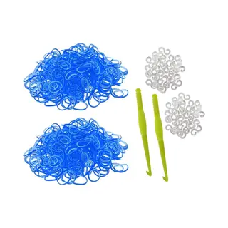 Behave - 600 Loombandjes - Lichtblauw-Wit - Met Weefhaken & S-clips - Latexvrij - Creatief Speelplezier