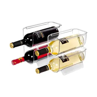 Excellent Houseware Flessenhouder Koelkast - Stapelbaar - Koelkast Organizer - Transparant