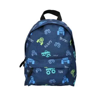 Prêt Best Buddy Rugzak Kind Jongen Auto's - Basisschool - Blauw - Stoere Rugtas Monstertrucks - Gratis Verzonden