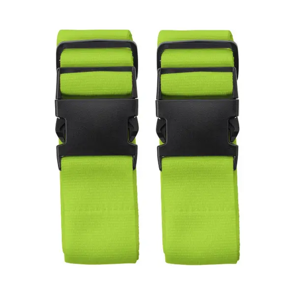 2x Stuks Kofferriemen 180cm - Verstelbaar - Geschikt Voor Iedere Koffer - Lime - Gratis Verzonden thumbnail