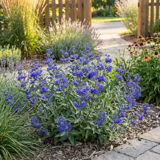 Bloomique - Caryopteris Clandonensis Dark Knight - Blauwbaard - Tuinplanten - Winterhard - 30-50 Cm Hoog - Pot 19 Cm