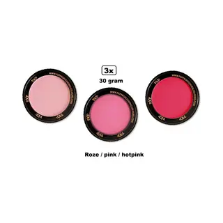 3x Set Pxp Professional Colours Schmink Roze/pink/hotpink 30 Gram - Schminken Verjaardag Feest Festival Thema Feest