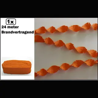 Wefiesta Crepe Guirlande Brandvertragend Oranje 24meter -Brandvertragend - Verjaardag Vlaglijn Festival Thema Feest