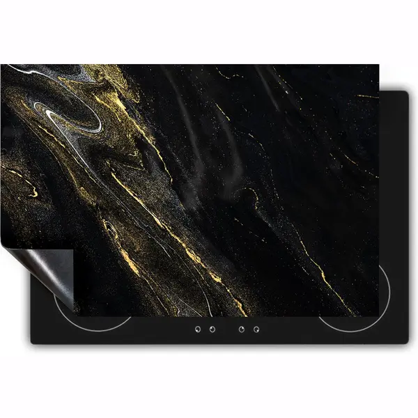 Chefcare Inductie Beschermer Zwarte Marmer Met Goud - 90x55 Cm - Afdekplaat Inductie - Kookplaat Beschermer - Inductie Mat thumbnail