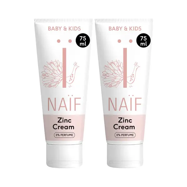 Naïf - Zink Crème Voordeelset - Helpt Bij Luieruitslag - Baby's & Kinderen - 0% Parfum - Met Ingrediënten Van Natuurlijke Oorsprong - 2x75ml thumbnail