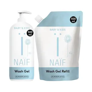 Naïf - Voordeelset Reinigende Wasgel & Navulverpakking - 2x500ml