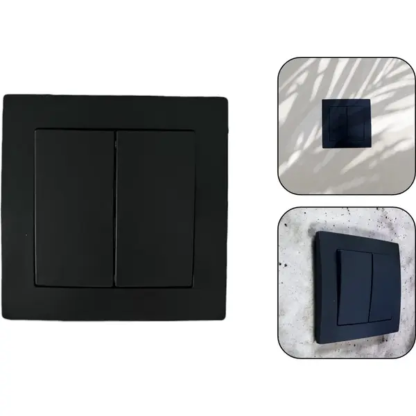 Pd® - Wandcontactdoos - Wisselschakelaar - Inbouw - Wcd - Zwart thumbnail