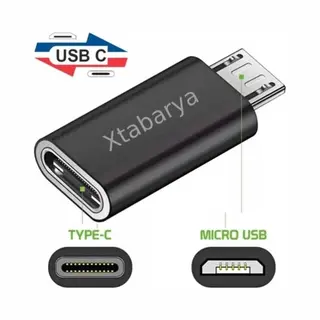 Xtabarya 2x Usb Type C Female Naar Micro Usb Male Adapter Connector Type-C Micro Usb Charger Adapter