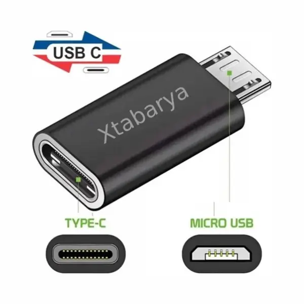 Xtabarya 2x Usb Type C Female Naar Micro Usb Male Adapter Connector Type-C Micro Usb Charger Adapter thumbnail