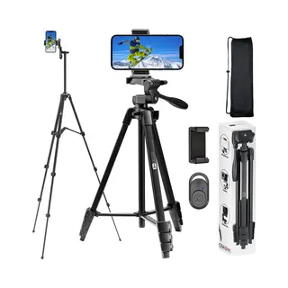 Studio Me Telefoon Statief - 136 Cm - Tripod - Bluetooth Afstandsbediening - Zwart