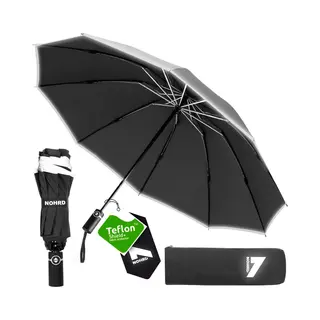 Nohrd® Nohrd Stormparaplu - Zwart - Paraplu Opvouwbaar - Stormbestendig 108 Km/h - Stormparaplu's - Automatisch In- En Uitklapbaar - Reflecterend - Paraplu's