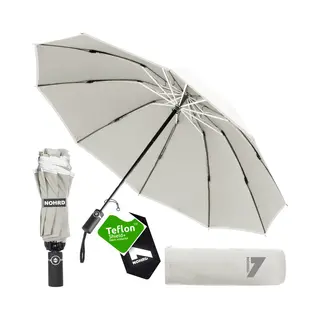 Nohrd® Nohrd Stormparaplu - Gebroken Wit - Paraplu Opvouwbaar - Stormbestendig 108 Km/h - Stormparaplu's - Automatisch In- En Uitklapbaar - Reflecterend -