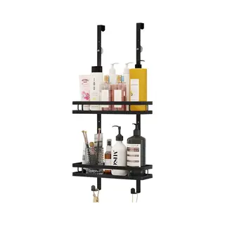 Goliving Doucherek - Hangend Doucherek Zonder Boren - Rvs - 74 X 35 Cm - Zwart