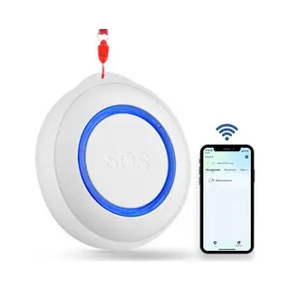 Gologi Slim Persoonlijk Alarm - Alarmknop Voor Senioren - Paniekknop Via WiFi - Wit