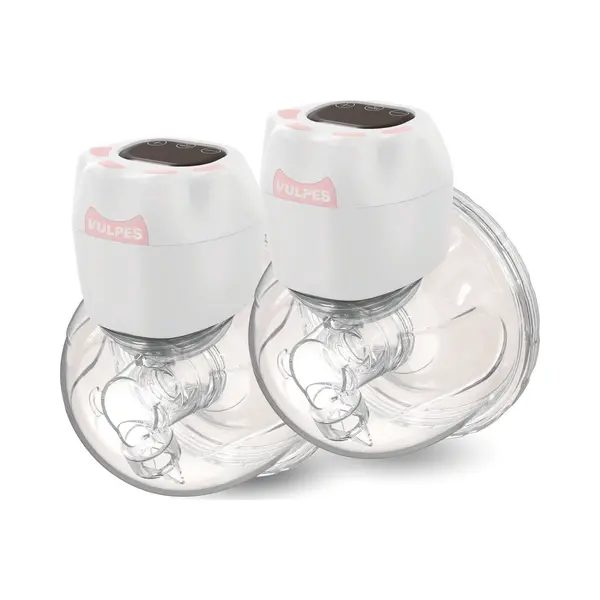 Vulpes Goods® BabyCare Freihändige Milchpumpe - Kabellos & Tragbar – 2 Stück – Weiß thumbnail