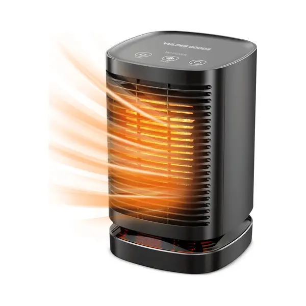Vulpes Goods® Tech - Elektrischer Heizlüfter - Elektrische Heizung Für Innenräume - Heizlüfter - Keramischer Heizlüfter - 3 Stufen - 950W - thumbnail