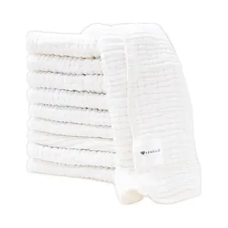 Fensilo Babyluier Van Katoenen Chiffon, 10 Stuks, 50 X 35 Cm, Super Zacht En Aangenaam, Wit