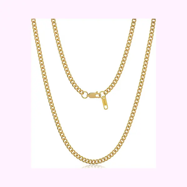Malinsi® Ketting Heren - Cuban Link 60cm - Gold Plated Rvs 5mm - Kettingen Man thumbnail