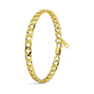 Malinsi® Armband Heren En Dames - Gold Plated Rvs Cuban 6mm - Armbandje Mannen 19 + 1, 5 Cm Verlengplaat
