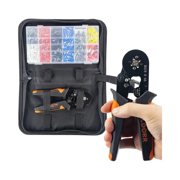 Aldorr Adereindhulstang Vierkante Persing - Krimptang- Kabelschoentang - 0, 25 Tot 10 Mm2 (Awg 23 Tot 7) - 1200-delige Accessoireset thumbnail