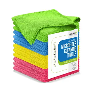 Avalo Microvezeldoekjes - 12 Stuks 30 X 30 Cm - Wasbaar - Schoonmaakdoekjes - Schoonmaak / Auto