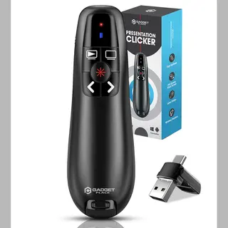 Gadgetplace Professionele Draadloze Presenter Met Rode Laser Pointer - Tot 30M Bereik - PowerPoint Afstandsbediening - Presentatie Klikker