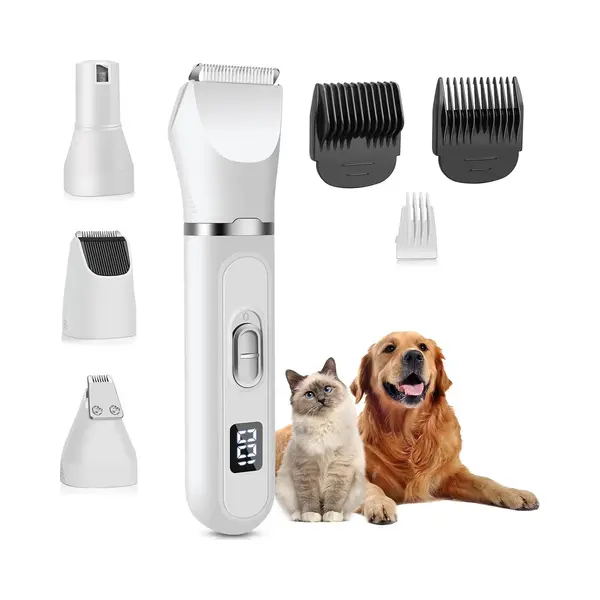 PetFriends Professionele 4 In 1 Hondentondeuse Met Nagelvijl Opzetstuk - Draadloos - Hondentrimmer - Honden Trimset - Dierentondeuse thumbnail