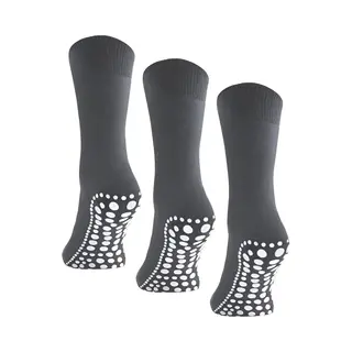 Budino® Huissokken Anti Slip - Dikke Antislip Sokken - Gripsokken - Dikke Yoga Pilates Sokken - Maat 35-38 - 1 Paar - Antraciet
