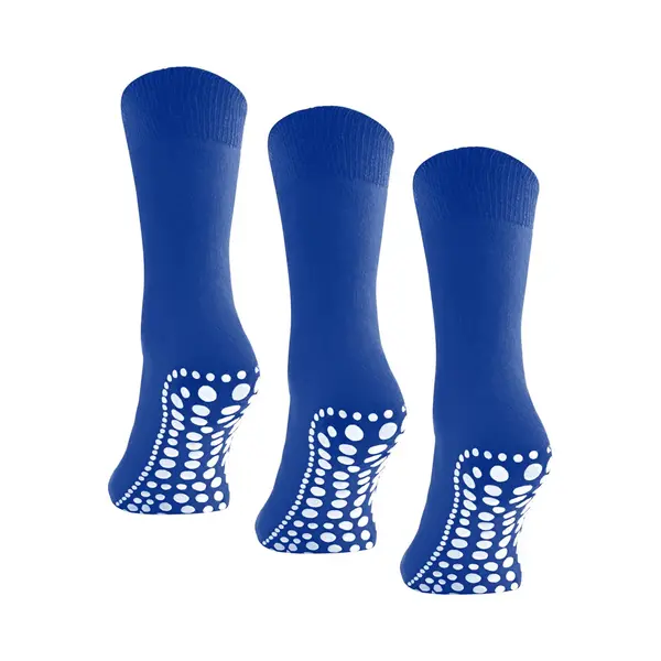 Budino® Huissokken Anti Slip - Dikke Antislip Sokken - Gripsokken - Dikke Yoga Pilates Sokken - Maat 39-42 - 1 Paar - Kobalt Blauw thumbnail