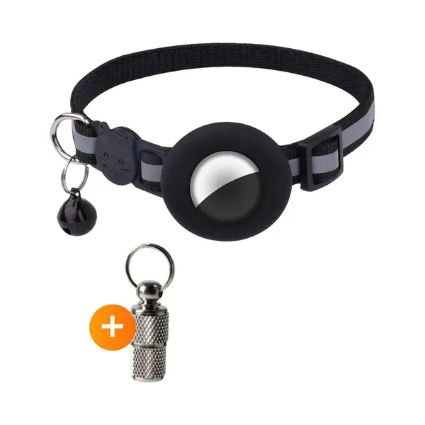 Ace Pets Kattenhalsband Met Veiligheidssluiting – Geschikt Voor Airtag - Taghouder - Reflecterend - Met Adreskoker - Kittenhalsband - Met Belletje - thumbnail