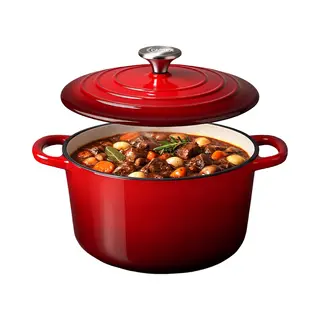 Castex Elegance Royal Gietijzeren Braadpan Met Deksel 28 Cm - 6, 4L - Inductie Pan - Braadpannen Gietijzer – Rood