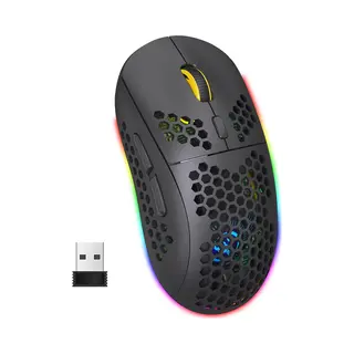 Hxsj T90 2.4G Draadloze Gaming Muis - Bluetooth - Computermuizen - Ultra Licht - Rgb Verlichting - Zwart