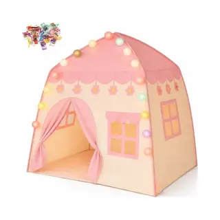 Goodz4All Roze Speeltent Speelhuisje Kindertent Tent Met Verlichting Ledlampjes En Clips