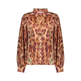 Geisha Blouse Met Ecoline Print 53656 20 Brown/ Orange Dames Maat - L