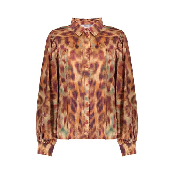 Geisha Blouse Met Ecoline Print 53656 20 Brown/ Orange Dames Maat - L thumbnail
