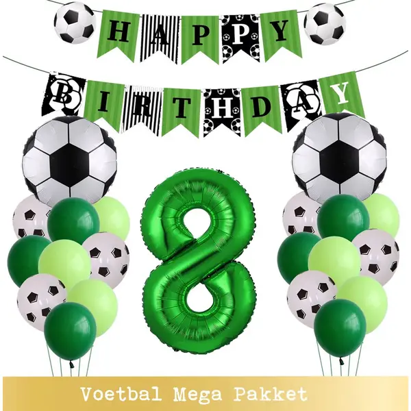 Voetbal Ballonnen - Cijfer Ballon 8 Jaar - Snoes - Megapakket - Set Van 24 Sport Voetbalfan Voetbal Jongen/Meisje - Sportieve - Voetbal Vrouwen Mannen thumbnail