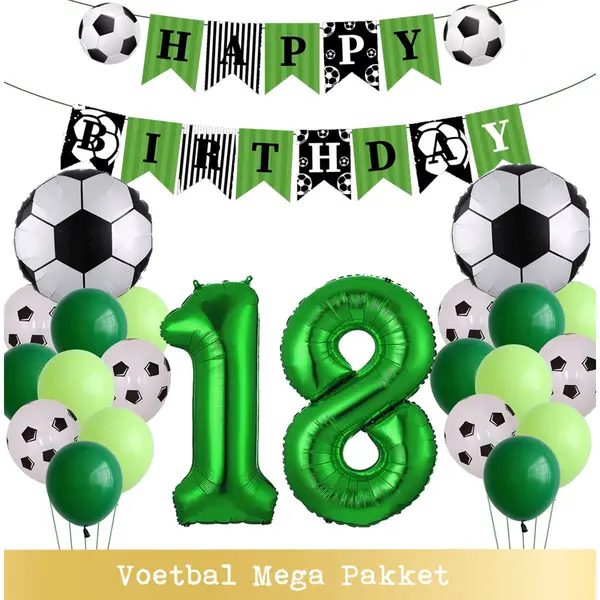 Voetbal Ballonnen - Cijfer Ballon 18 Jaar - Snoes - Megapakket - Set Van 24 Sport Voetbalfan Voetbal Jongen/Meisje - Sportieve - Voetbal Vrouwen thumbnail