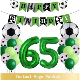 Voetbal Ballonnen - Cijfer Ballon 65 Jaar - Snoes - Megapakket - Set Van 24 Sport Voetbalfan Voetbal Jongen/Meisje - Sportieve - Voetbal Vrouwen