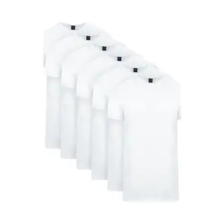 Suitable Ota T-Shirt Rundhalsausschnitt Weiß 6-Pack - Grösse Xl - Herren - Bekleidung - Modern-fit - Baumwolle -