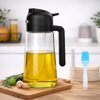 BooGoo® Olijfolie Sprayer & Fles 2-in-1 - Inclusief Kook Ebook - Olijfolie Fles Verstuiver Voor Keuken - Cooking Spray - Oliespray - Bbq Accesoires -