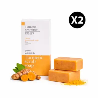 Kurkuma Zeep - 2 Stuks - Turmeric Soap - Anti Acne - Pigmentvlekken Verwijderen - Vitamine C&E - Dark Spot Remover- 100% Natuurlijke Zeep - 140g