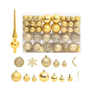Vidaxl 111-tlg. Weihnachtskugel-set Golden Polystyrol