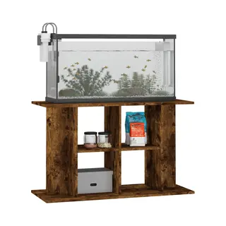 VidaXL Smoked Oak Engineered Wood Aquarium Stand - Sturdy Fish Tank Display & Storage Base