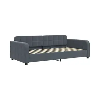 Tagesbett Mit Matratze Dunkelgrau 90x200 Cm Samt Vidaxl