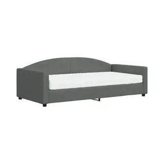 Tagesbett Mit Matratze Dunkelgrau 100x200 Cm Stoff Vidaxl