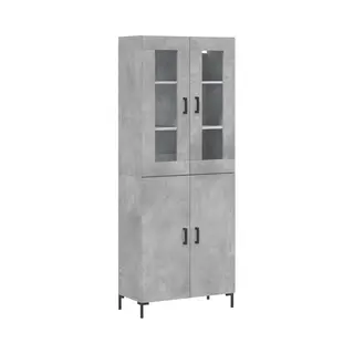 Highboard Betongrau 69, 5x34x180 Cm Holzwerkstoff Vidaxl