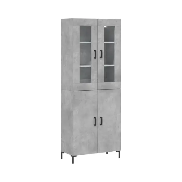 Highboard Betongrau 69, 5x34x180 Cm Holzwerkstoff Vidaxl thumbnail